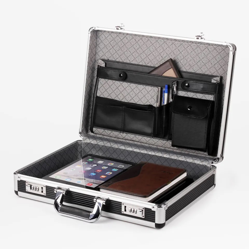 Individuell ausgestatteter Aluminium-Aktenkoffer mit Organizer und Fächern